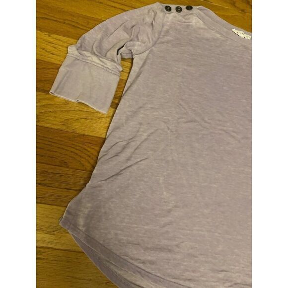 Jane + Delancey Women's Lavender Button Shoulder boat neck 3/4 sleeve Top size L - Picture 2 of 8